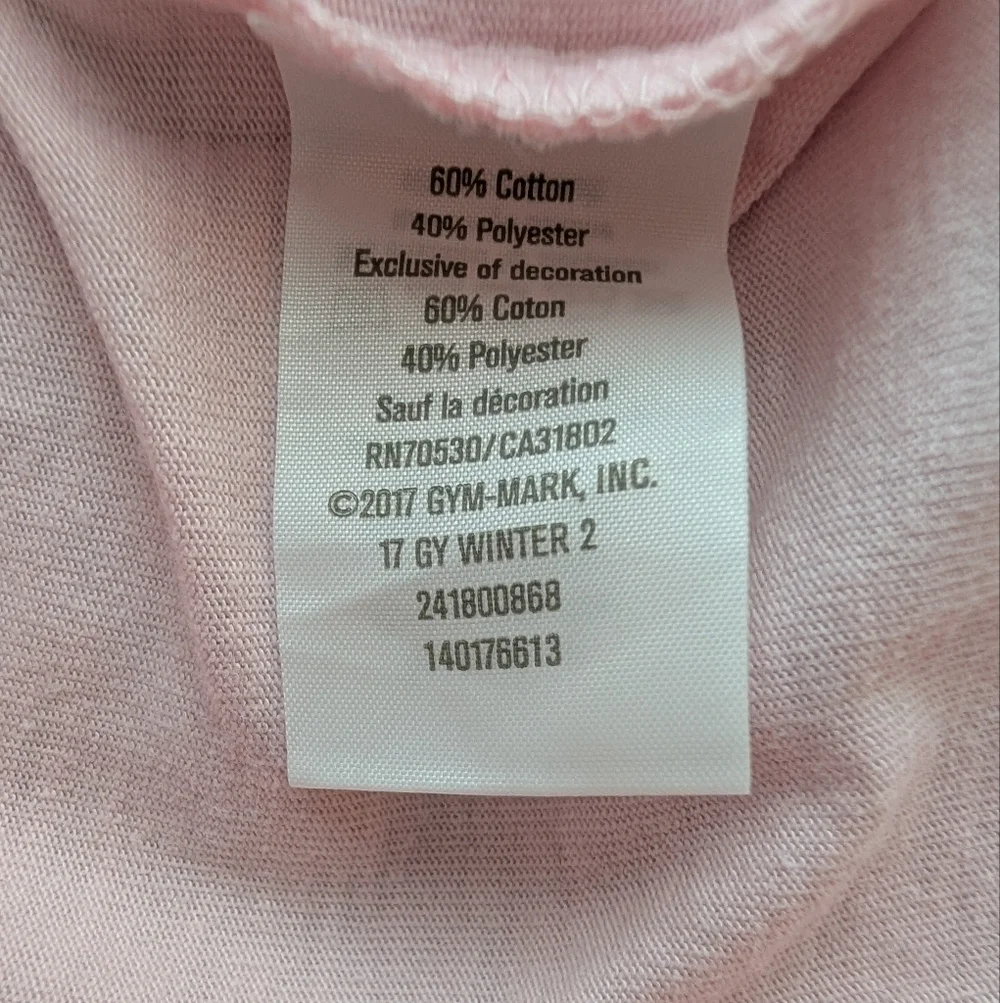 Gymboree Girls Light Pink Penguin Graphic Long Sleeve Tee Cotton Size S (5-6)